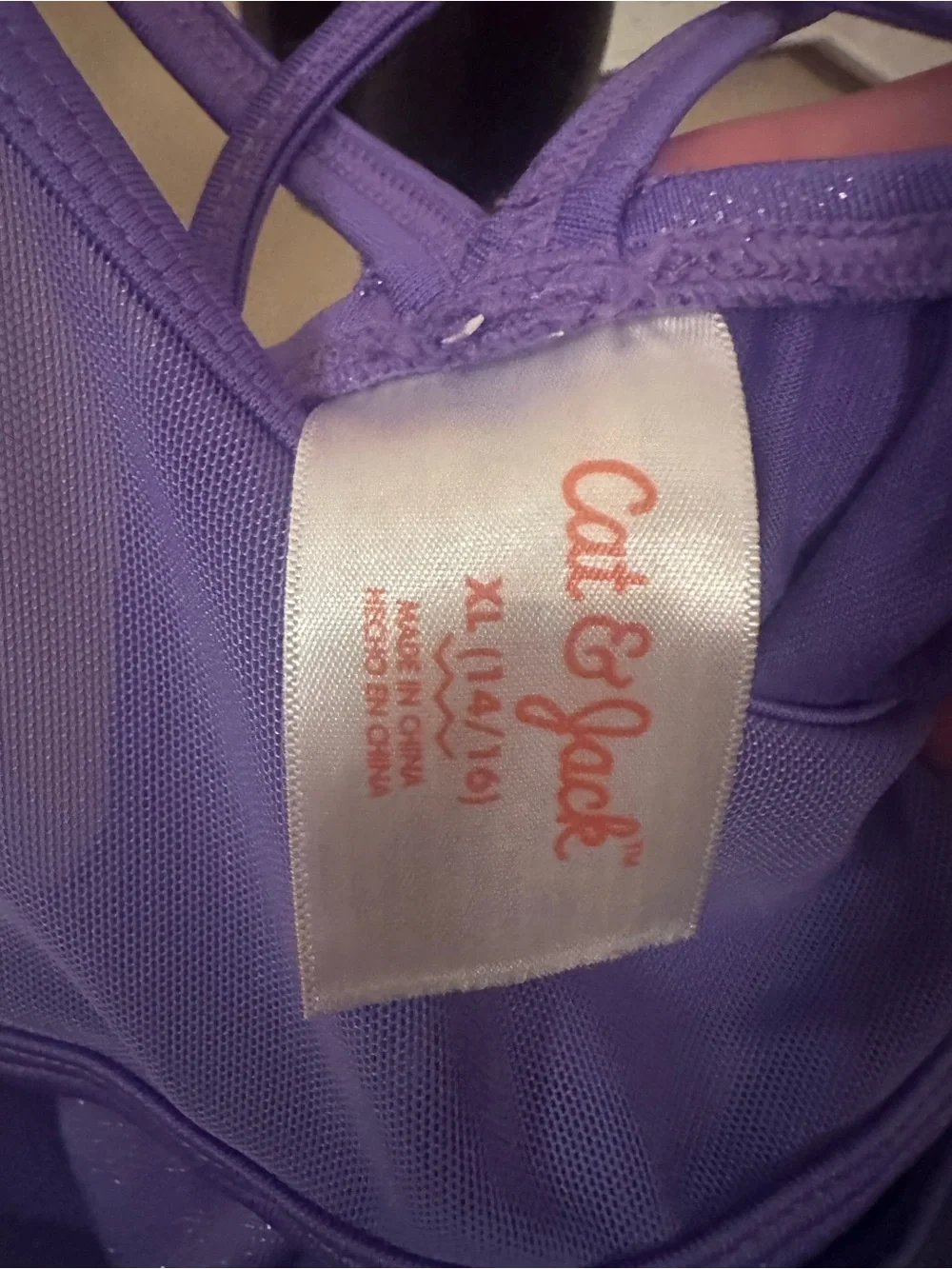Cat & Jack Lavender Purple Mesh-Back Leotard